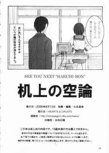 (C70) [Hearts & Crusts (Nanana Nana)] Kijou no Kuuron (Suzumiya Haruhi no Yuuutsu [The Melancholy of Haruhi Suzumiya]) - page 33