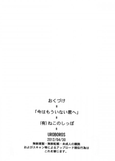 (COMIC1☆6) [UROBOROS (Utatane Hiroyuki)] Ima wa Mou Inai Kimi e (Another) - page 21