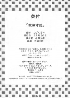 (C61) [Cobanzame (Koshow Showshow)] Koshou Sunzen Koshouchuu 8 Junbigou Ayase-ke No Hitobito (Various) - page 22