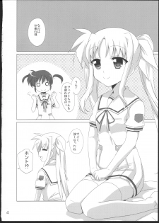 (C83) [Goberazzo (Mukaibi Aoi)] Onnanoko Doushi dakedo Ai sae Areba Kankeinai yo ne (Mahou Shoujo Lyrical Nanoha) - page 3