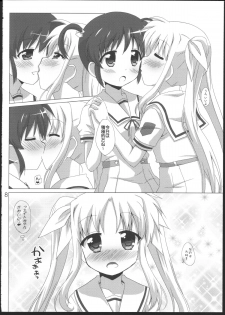 (C83) [Goberazzo (Mukaibi Aoi)] Onnanoko Doushi dakedo Ai sae Areba Kankeinai yo ne (Mahou Shoujo Lyrical Nanoha) - page 7