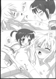 (C83) [Goberazzo (Mukaibi Aoi)] Onnanoko Doushi dakedo Ai sae Areba Kankeinai yo ne (Mahou Shoujo Lyrical Nanoha) - page 13