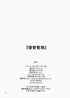 (C86) [Neko no Kone (Takeyu)] Teitoku Kanri (Kantai Collection -KanColle-) - page 21