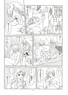 (C86) [Mamiana Paradise (Kuri)] Himitsu no Koi Wazurai (One Piece) - page 6