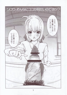 (C73) [Yami ni Ugomeku (Dokurosan)] Shiro, Sonnani Koko ga Mitai no Desu ka? (Fate/stay night) - page 4