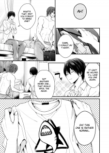 (SUPER23) [Aiou (Aoshi Hina)] Hen na T-shirt Kisetara Kareshi ga Okashiku Natta | Having donned an odd t-shirt, the boyfriend became strange (Free!) [English] [Arigatomina] - page 4