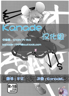 (C84) [Rapid Rabbit (Tomotsuka Haruomi)] Nazrin Nakayoshi Mamehon | 和娜兹玲友爱的袖珍本 (Touhou Project) [Chinese] [Kanade汉化组] - page 1