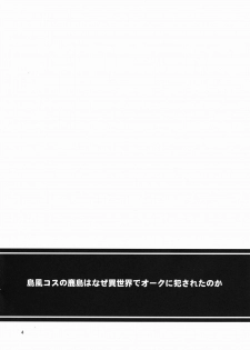 (C90) [Yudokuya (Tomokichi)] Shimakaze Cos no Kashima wa Naze Isekai de Orc ni Okasareta no ka (Kantai Collection -KanColle-) - page 3