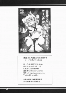 (C90) [Yudokuya (Tomokichi)] Shimakaze Cos no Kashima wa Naze Isekai de Orc ni Okasareta no ka (Kantai Collection -KanColle-) - page 29