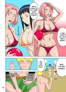 (C82) [Naruho-dou (Naruhodo)] Tsunade no Insuiyoku | Tsunade's Obscene Beach (Naruto) [English] [Colorized] - page 3