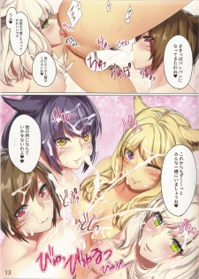 (C92) [lionoil (Arumajiki)] Miqo'te x Harem!! ~Ore Igai no FC Men ga Zenin Mesu'te na Ken~ (Final Fantasy XIV) - page 13