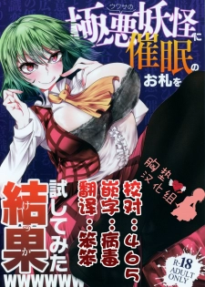 (Reitaisai 15) [Heiyou Kinki. (Makura Cover)] Uwasa no Gokuaku Youkai ni Saimin no Ofuda o Tameshite Mita Kekka wwwwww (Touhou Project) [Chinese] [胸垫汉化组] - page 2