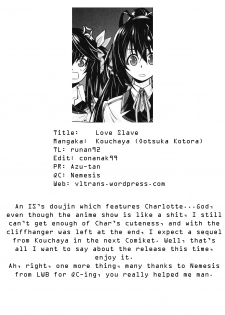 (C81) [Kouchaya (Ootsuka Kotora)] LOVE SLAVE (IS <Infinite Stratos>) [English] [VLtrans] [Decensored] - page 45