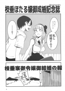 (COMIC1☆15) [BlueMage (Aoi Manabu)] Dagashi Chichi EX Shidare Hotaru-jou Goseikon Kinenshi (Dagashi Kashi) - page 2