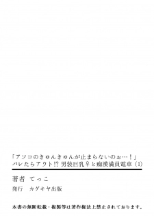 [てっこ] 「アソコのきゅんきゅんが止まらないのぉ…！」バレたらアウト!? 男装巨乳♀と痴漢満員電車 (1) (カゲキヤコミック) - page 30
