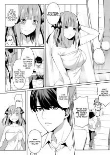 (C97) [Bad Mushrooms (Chicke III, 4why)] Nibun no Yuudou | Half Seduction (Gotoubun no Hanayome) [English] - page 11