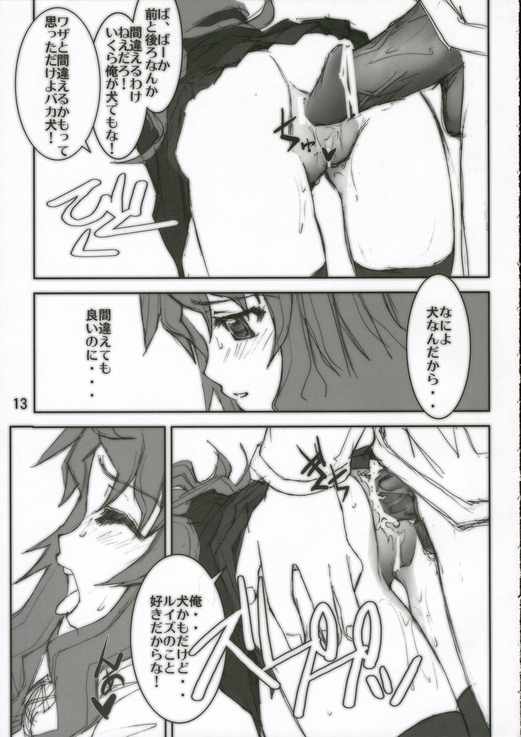 (C70) [FLAT & SLIT RACING 66 (Mu Mu Munou)] Hajimete no Inu (Zero no Tsukaima) page 14 full