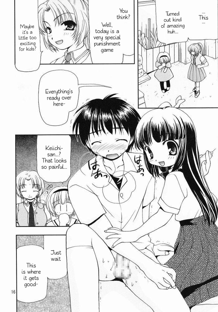 (Higurashi no Sato) [Nagasaki-inter (Masutabe Kokemaru, Sou Akiko)] Shin Hinamizawa Batsu Game Funsou Ichi (Higurashi no Naku Koro ni) [English] [AkazaChan] page 15 full