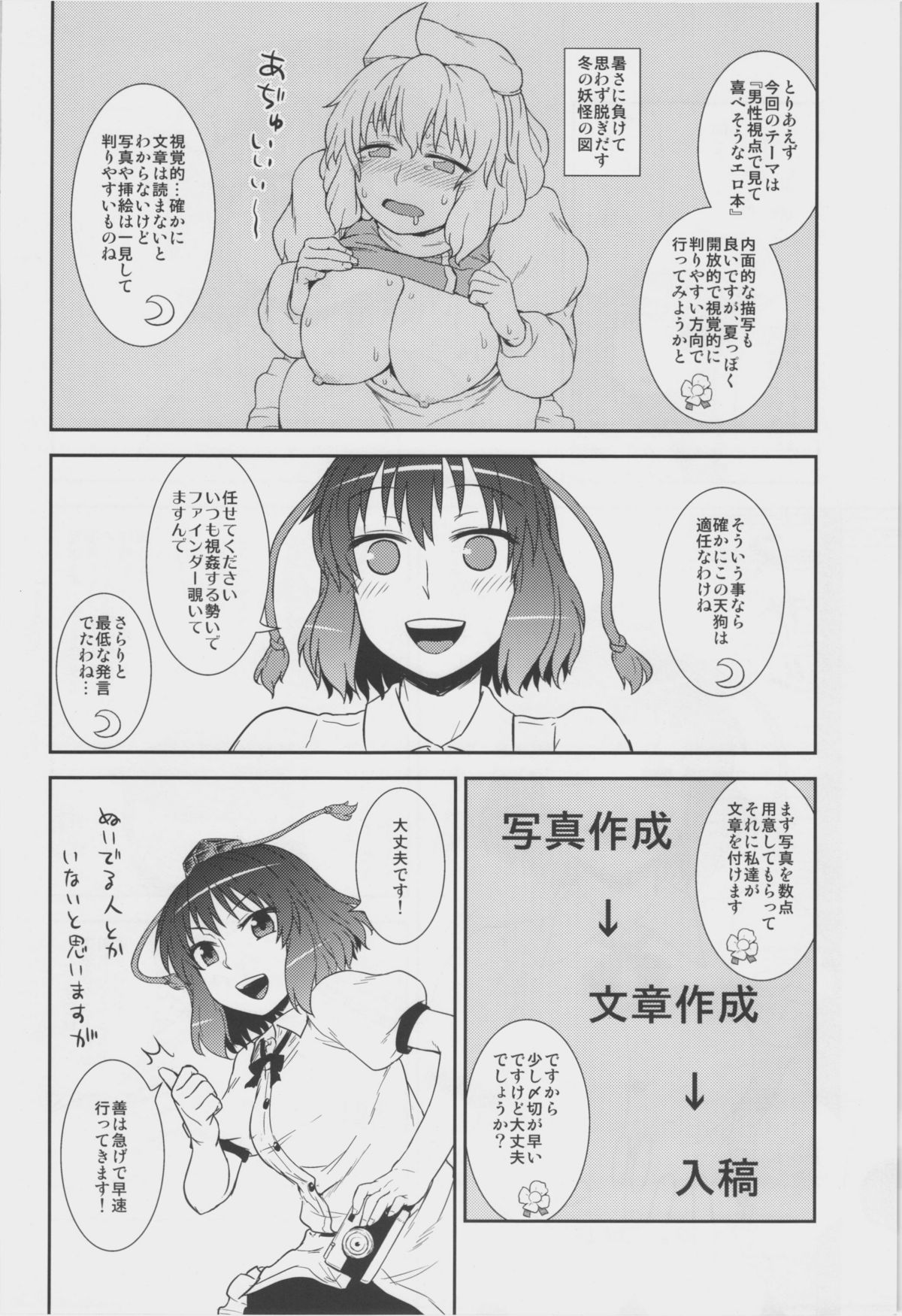 (C80) [110-GROOVE (Itou Yuuji)] Jigadori ☆ Syameimaru (Touhou Project) page 4 full