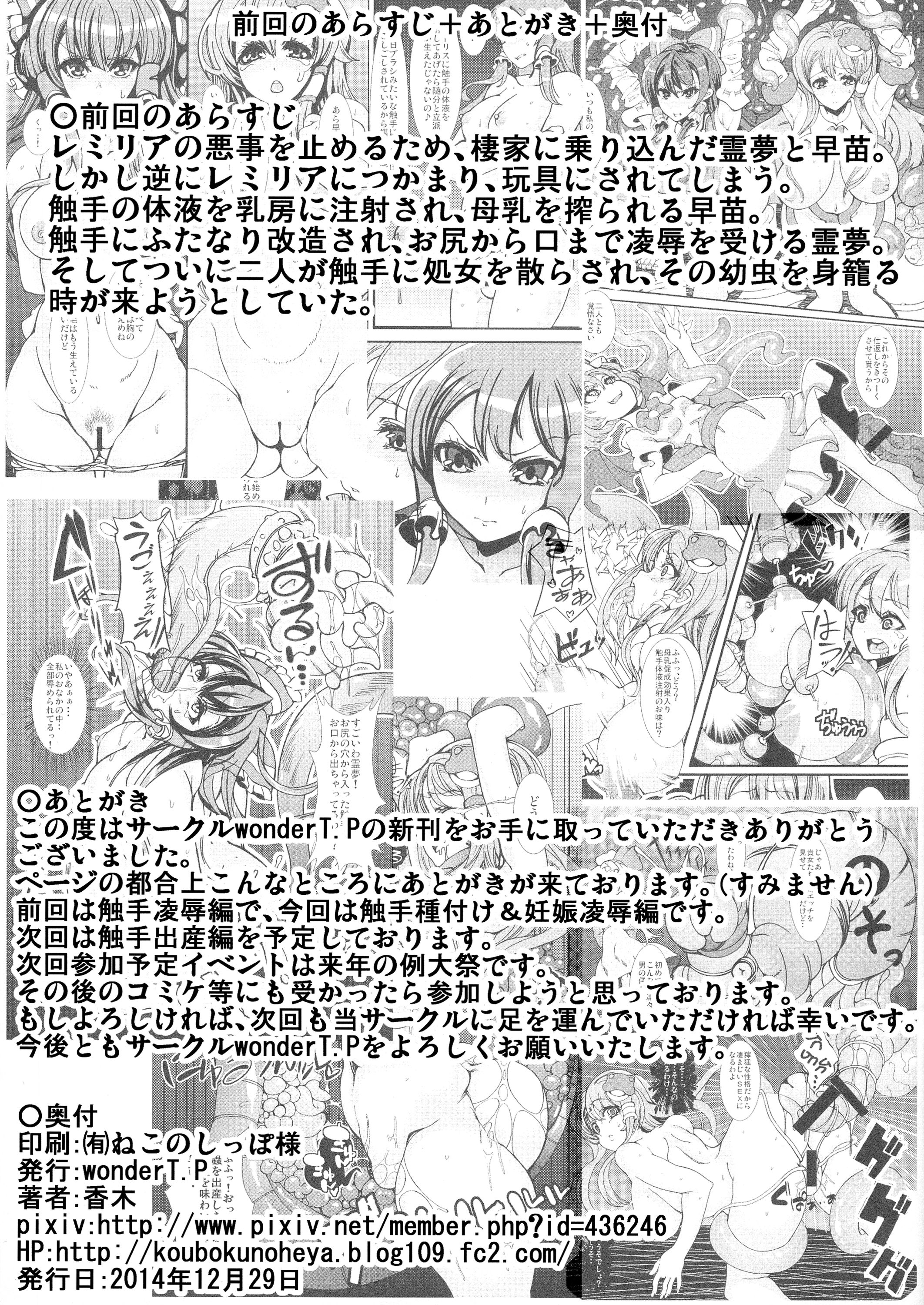 (C87) [wonder T.P (Kouboku)] Sanae to Reimu ga Shokushu ni Sugoi Koto Sarechau Hon 2 (Touhou Project) page 3 full