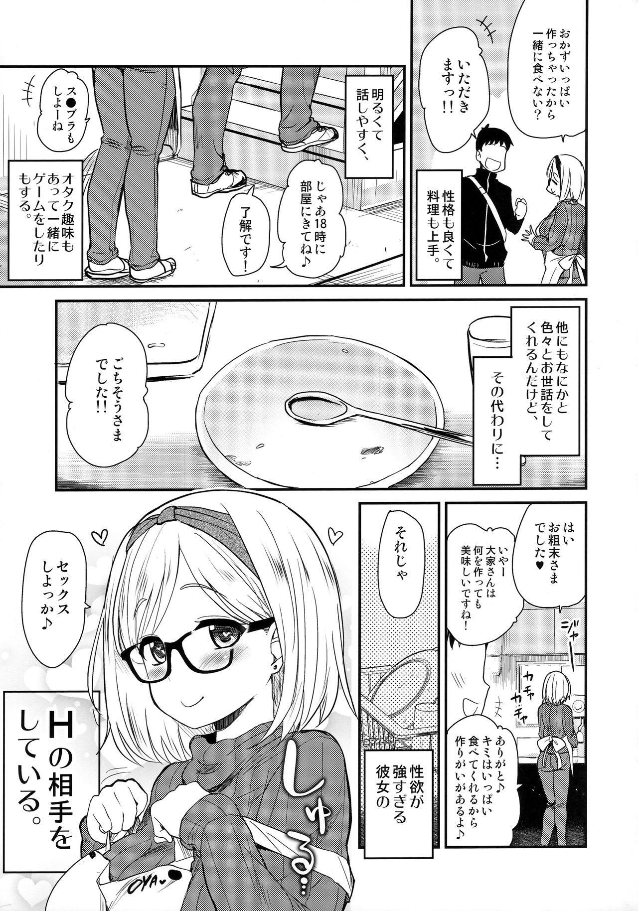 (COMITIA128) [Shin Hijiridou Honpo (Hijiri Tsukasa)] Uchi no Apart no Ooya-san wa Seiyoku ga Tsuyosugite Komatteiru node, Yoku Yoru no Aite o Shiteagete imasu. page 4 full