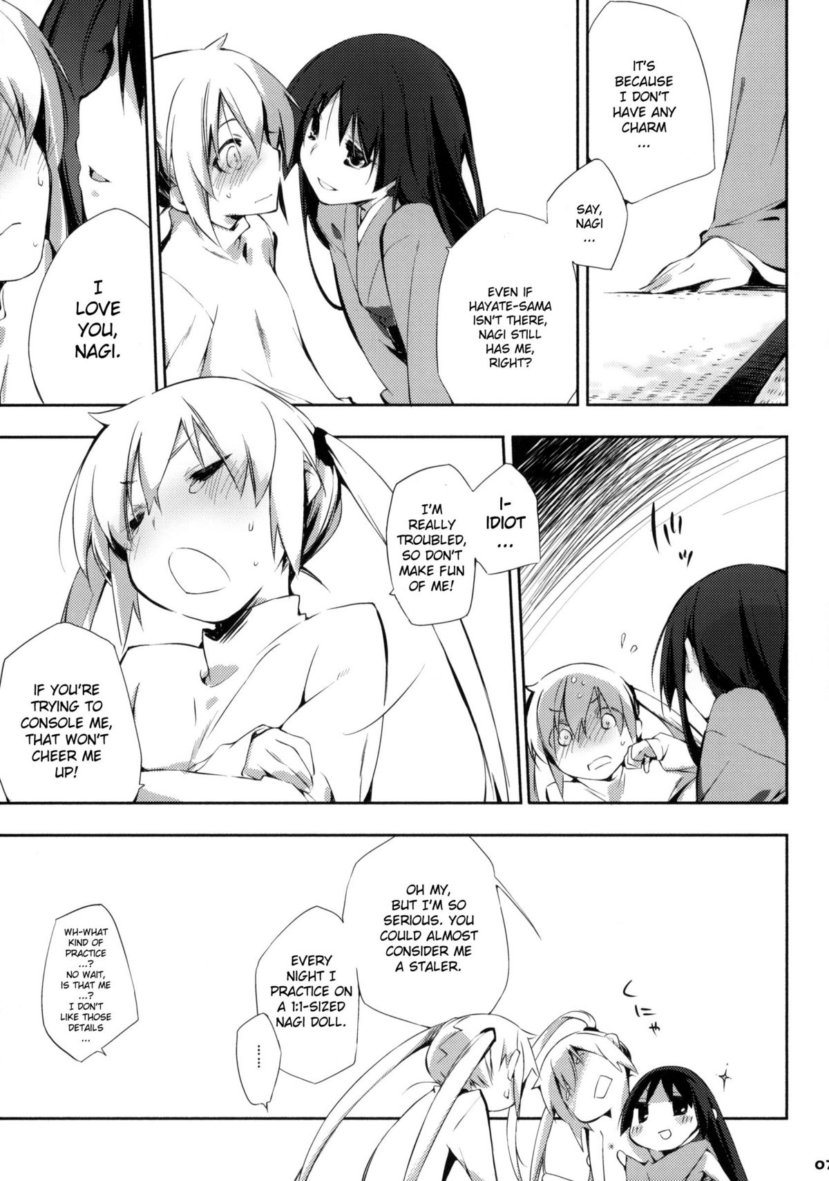 (C76) [Mono x Chro (Kokonoka)] Kataomoi kara Kataomoi made. | From one Unrequited Love to Another (Hayate no Gotoku!) [English] [YQII] page 6 full