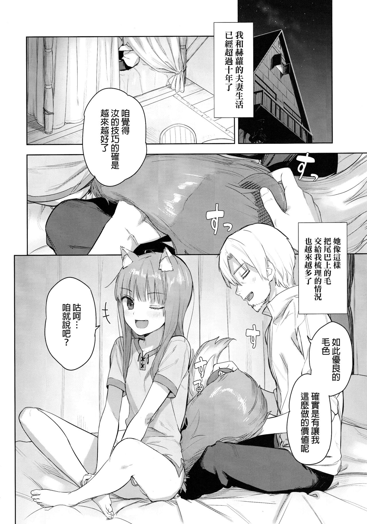 (C96) [Ajisaidenden (Kawakami Rokkaku, Takanashi Rei)] Wacchi to Shippori Kezukuroi Bon (Spice and Wolf) [Chinese] [final個人漢化] page 3 full