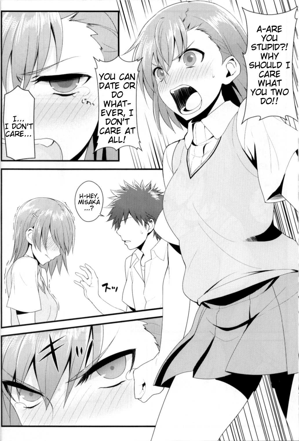 (C84) [Juujigen (AKANAGI)] Tatoeba Shokuhou-san ga Kamijou-san to Chucchu Shitari Suru Sonna Sekai ga Moshi Aru tosureba. (Toaru Kagaku no Railgun) [English] [Tigoris Translates] page 5 full