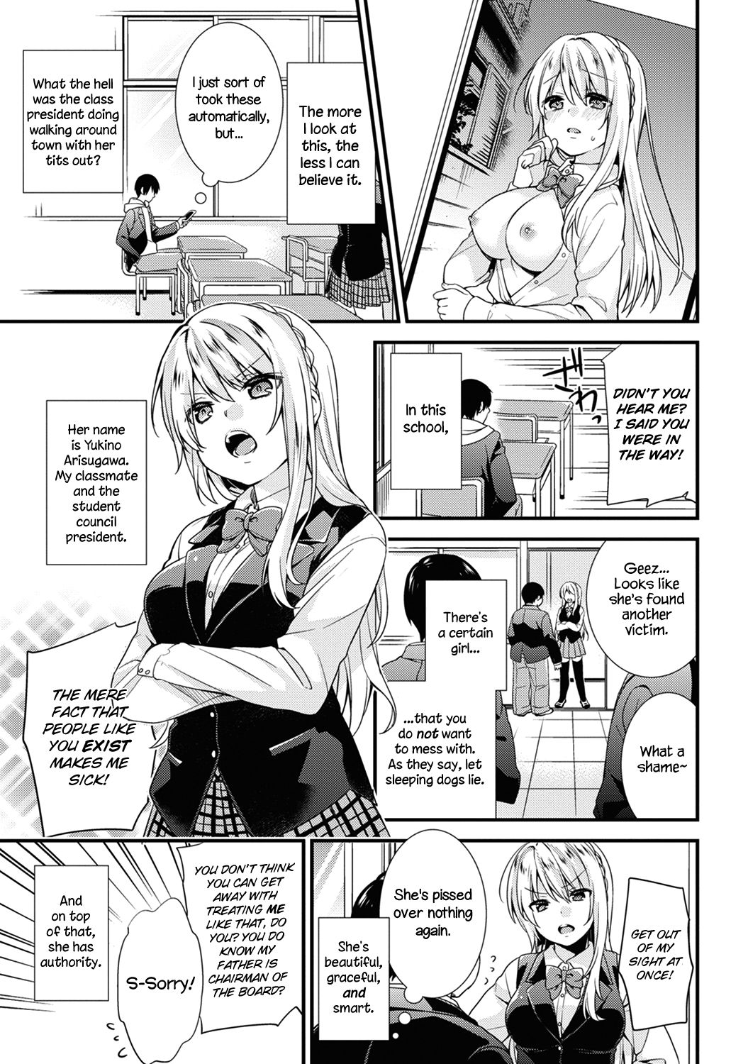 [sorani] Gakuen no Ojou-sama ga Roshutsukyou no Dohentai datta Hanashi | The Academy Princess is Actually a Perverted Exhibitionist Ch. 1 [English] [LWB+RL] [Digital] page 4 full