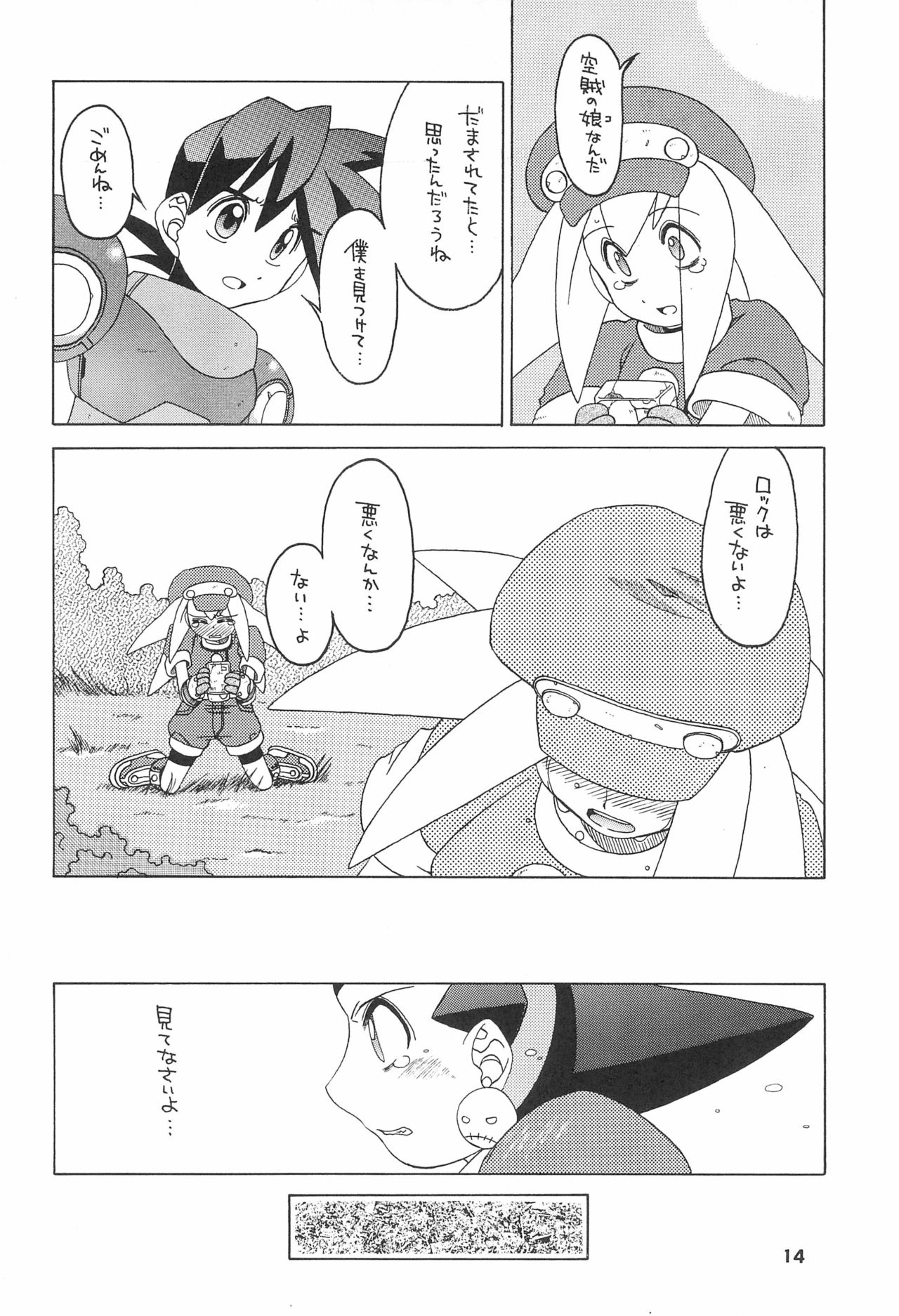 (C55) [Uso Seisakusho (Solomon K)] Kinjirareta Asobi (Megaman Legends) page 14 full