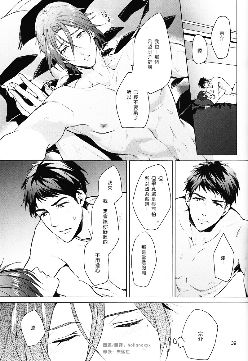 (Renai Jaws 3) [ANCOCOCO (Sakura Hitsuji)] Hatsukoi ni wa ribon o kakete (Free!) [Chinese] page 37 full