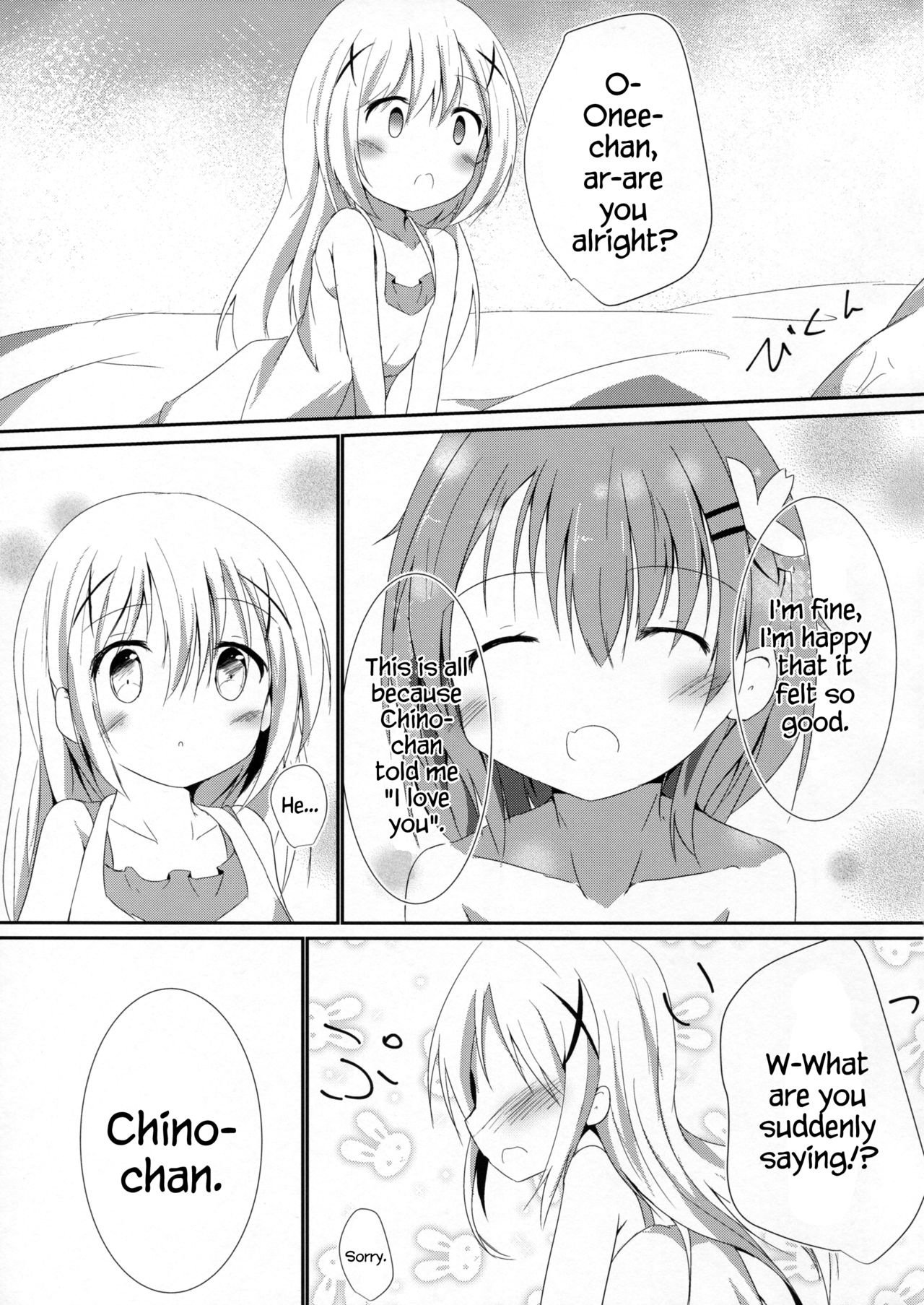 (COMIC1☆10) [Atelier Hinata (Hinata Yuu)] Sister or Not Sister?? (Gochuumon wa Usagi desu ka?) [English] {Hennojin} page 16 full