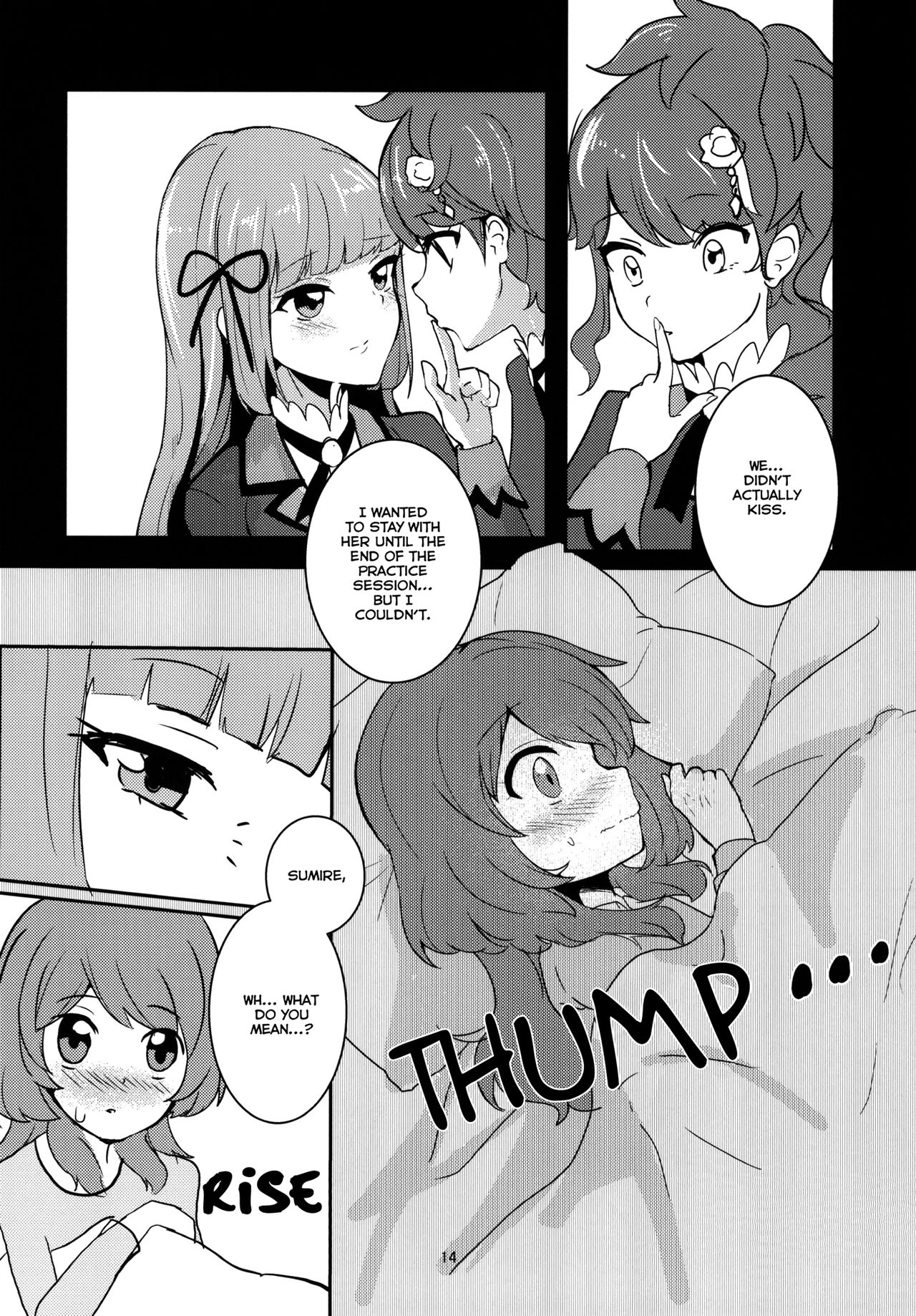 (Geinoujin wa Card ga Inochi! 8) [Ugokuna Yakkyoku (ababari)] Kokoro no Doukasen (Aikatsu!) [English] [Lazy Lily] page 14 full