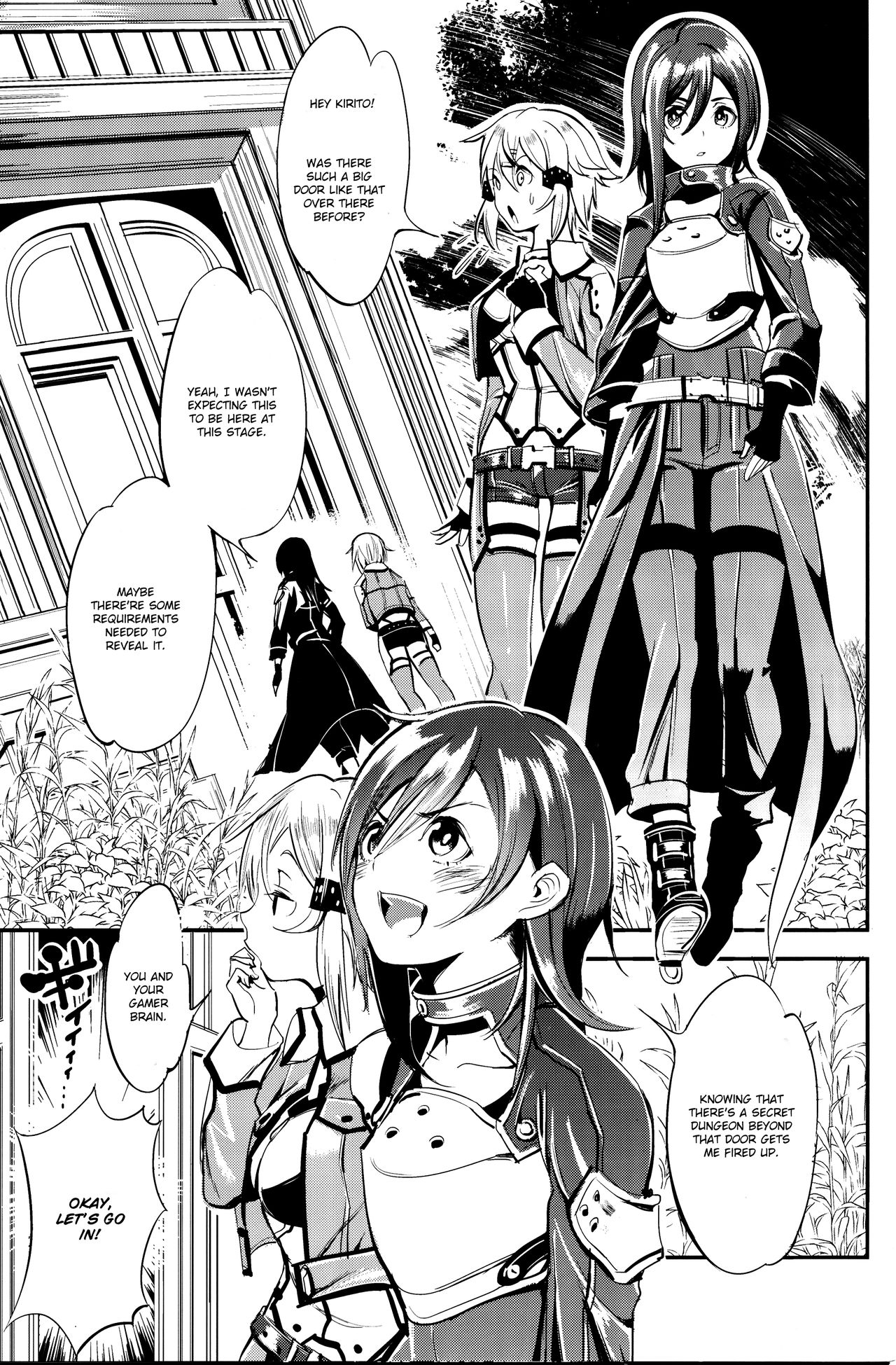 (C86) [Fukuroutei (Nadeneko Ponia)] MONSTER HOUSE QUEST -H na Chuumon no Ooi Mise- (Sword Art Online) [English] [TripleSevenScans] page 2 full