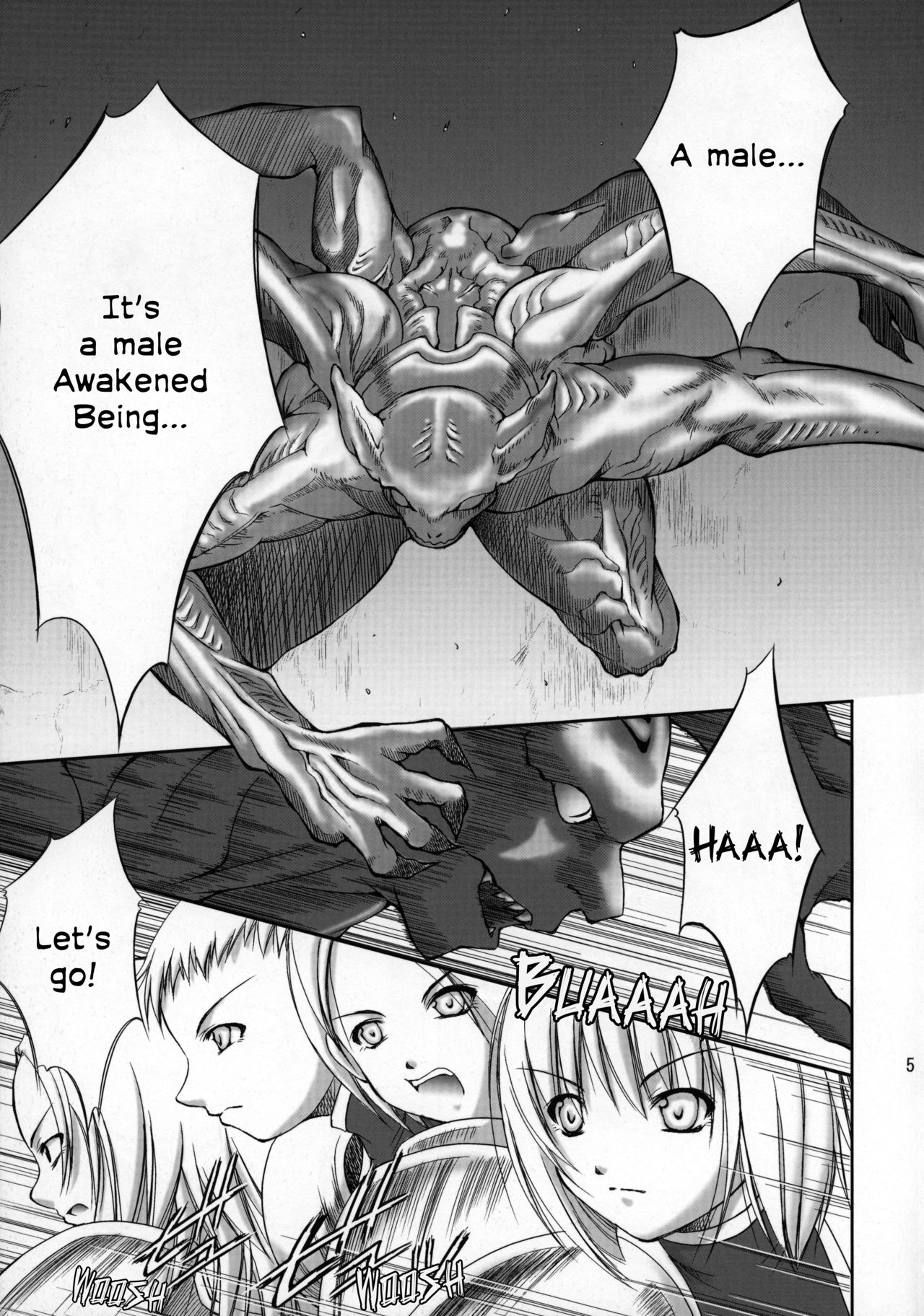 (COMIC1) [Takane no Hanazono (Takane no Hana)] Ijouseiyokusha Kari | Voracious Fucker Hunt (CLAYMORE) [English] [EHCOVE] page 4 full