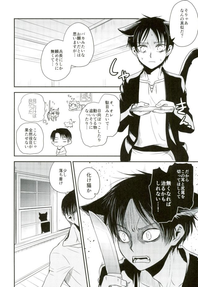 (C91) [Sonic (PANA)] Shinpei-kun ga Neko ni Narimashite (Shingeki no Kyojin) page 15 full