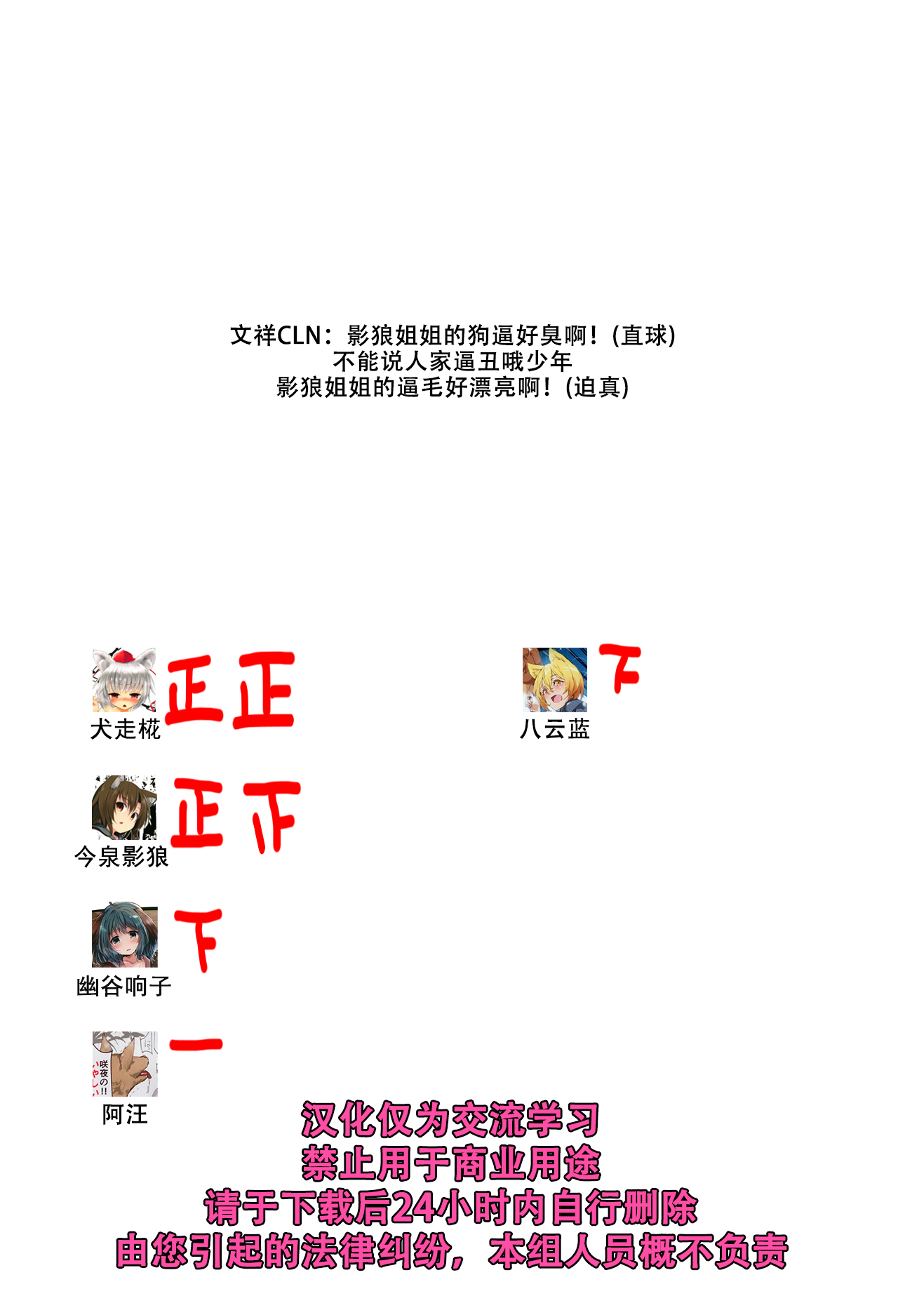 (Reitaisai 16) [Nanika no Heya (Hira)] Zoku Inu no Onee-chan-tachi no Hatsujou (Touhou Project) [Chinese] [狗东西汉化组] page 28 full