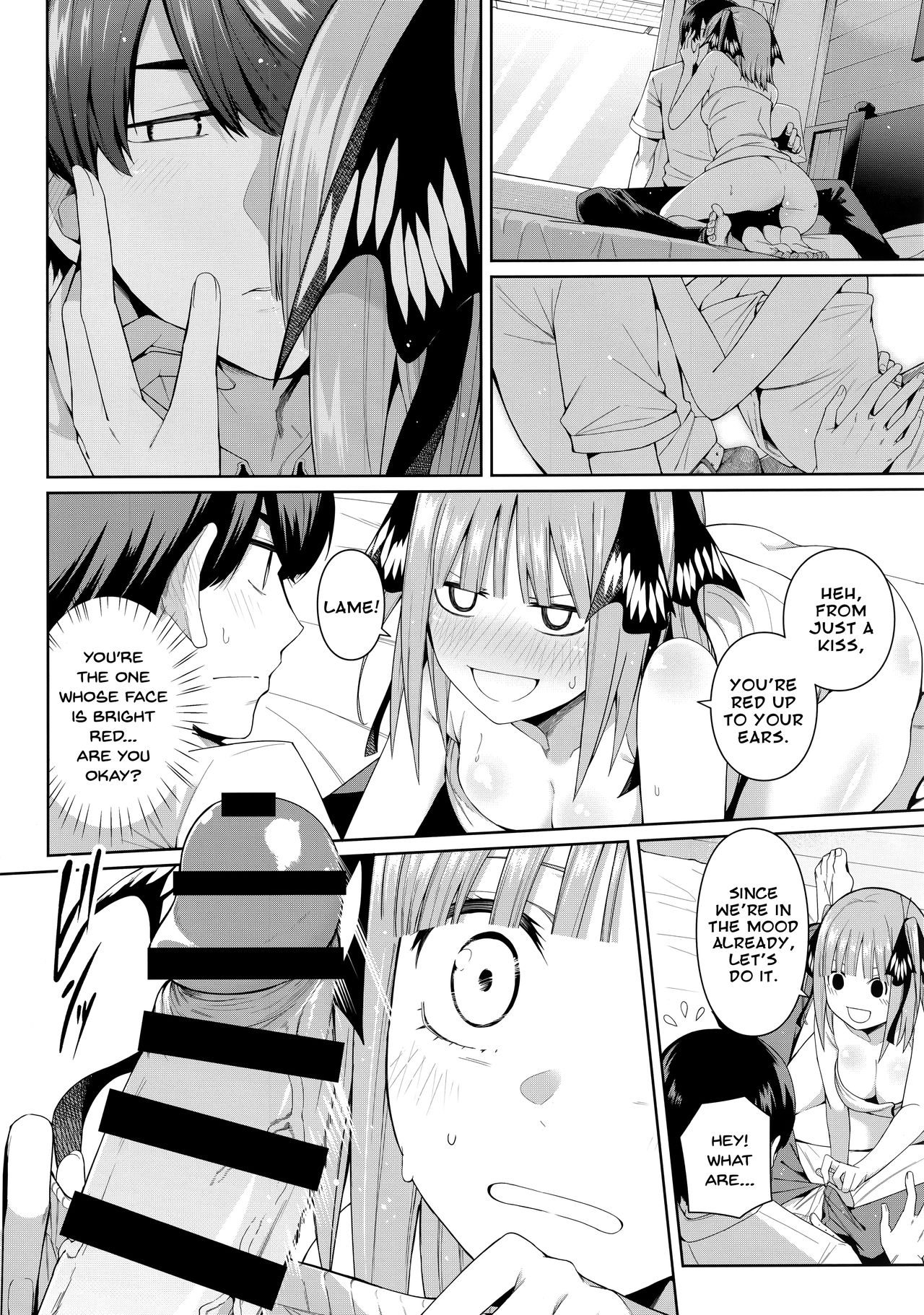 (C97) [Bad Mushrooms (Chicke III, 4why)] Nibun no Yuudou | Half Seduction (Gotoubun no Hanayome) [English] page 21 full