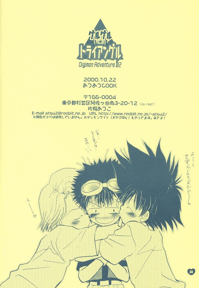 [Atsu Atsu COOK (Katagari Atsuko)] Guru Guru Triangle (Digimon Adventure 02) page 33 full