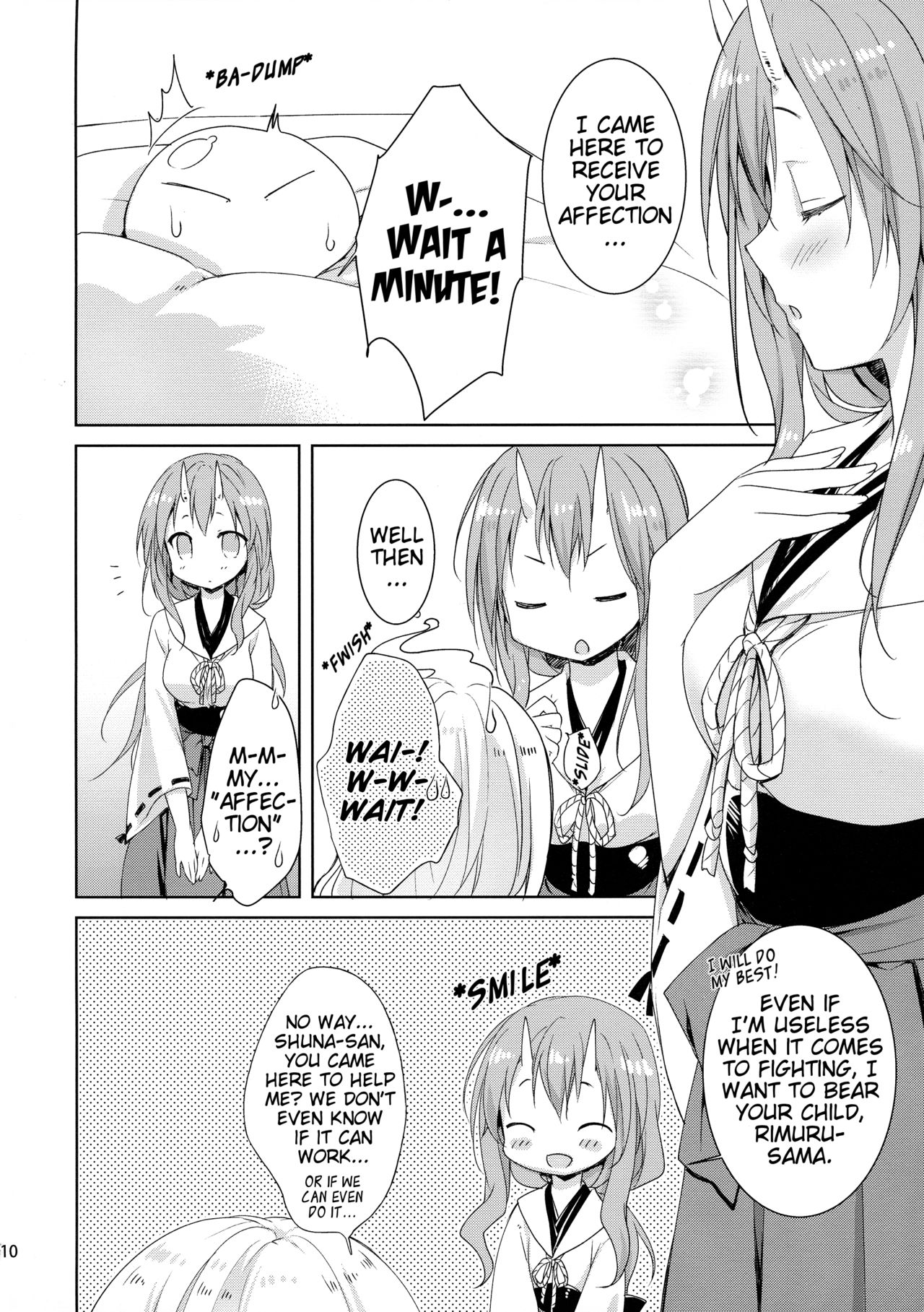 (C95) [KOKIKKO (Sesena Yau)] Shuna wa Rimuru-sama no Kodomo ga Hoshi no desu! | Shuna wants Rimuru-sama's children! (Tensei Shitara Slime datta Ken) [English] [EHCove] page 10 full