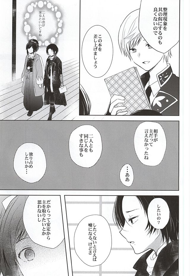 (Hyattou Ryouran ~Kimi no Heart o Shirahadori~) [Nightrondo (Ichika)] Nee Nee Nayande mo Iin Janai? (Touken Ranbu) page 10 full