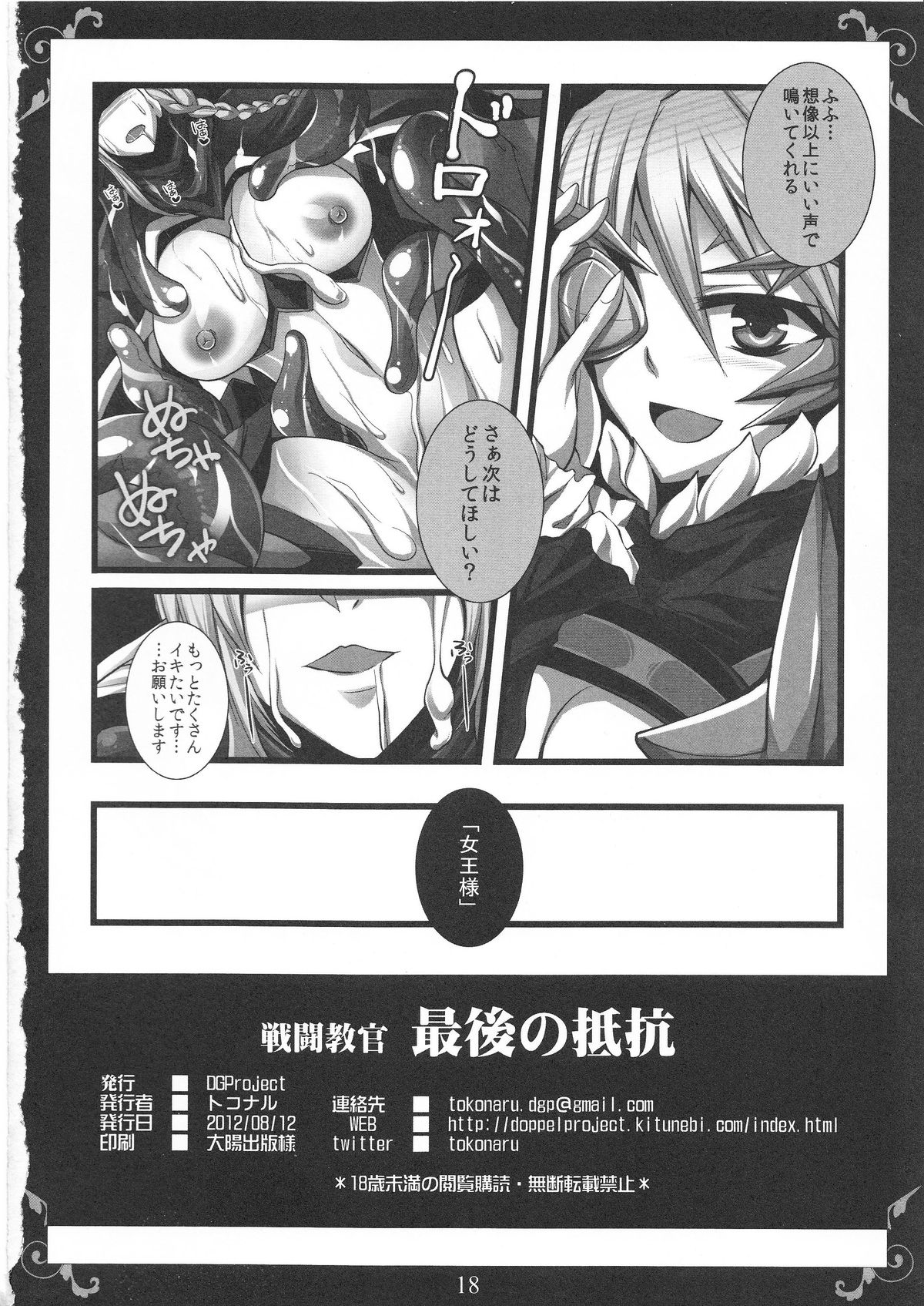 (C82) [DG Project (Tokonaru)] Sentou Kyoukan Saigo no Teikou (Queen's Blade) page 17 full