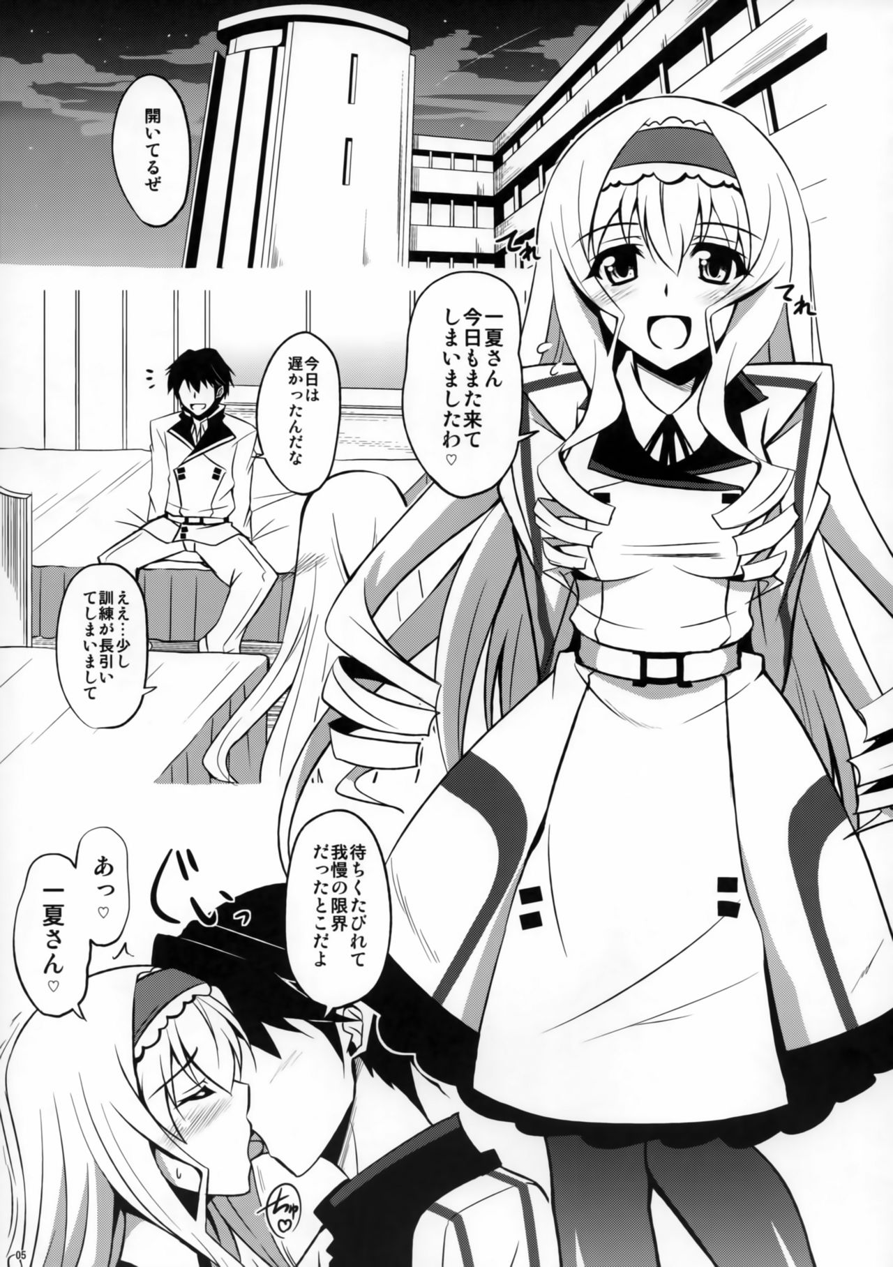 (C80) [Dokomademo Aoi Sora ni Ukabu Niku. (Nikusoukyuu.)] Tsui Kyun (IS <Infinite Stratos>) page 4 full