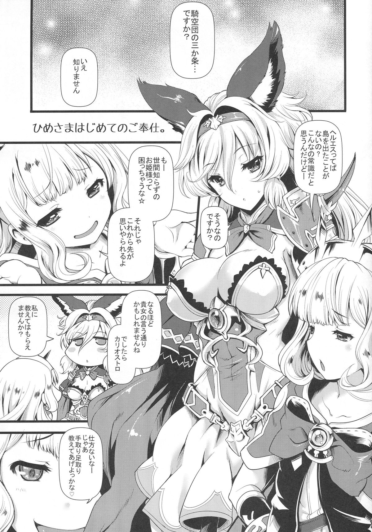 (C89) [Uguisuya (Uguisu Kagura)] Hime-sama Hajimete no Gohoushi (Granblue Fantasy) page 4 full