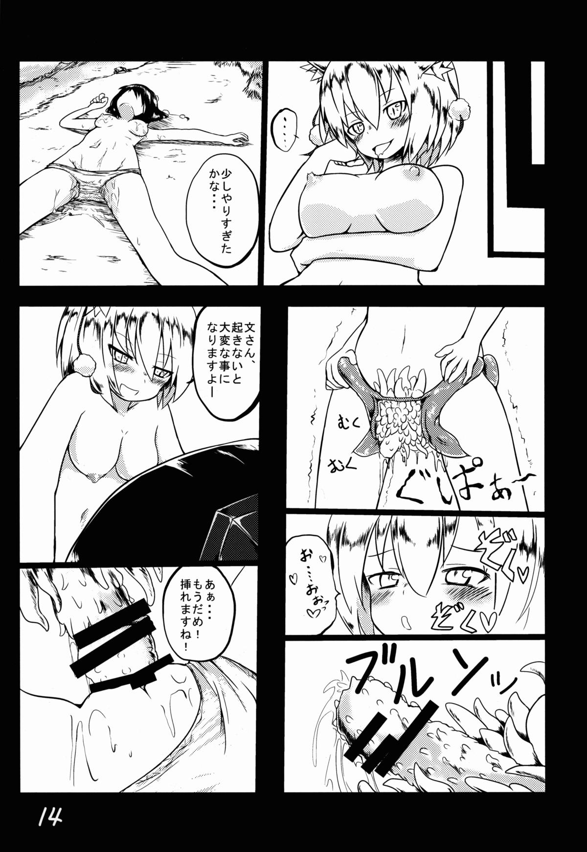 (C85) [Yuuen Floor (Keishiki)] Shameimaru Aya to Shokushu (Touhou Project) page 15 full