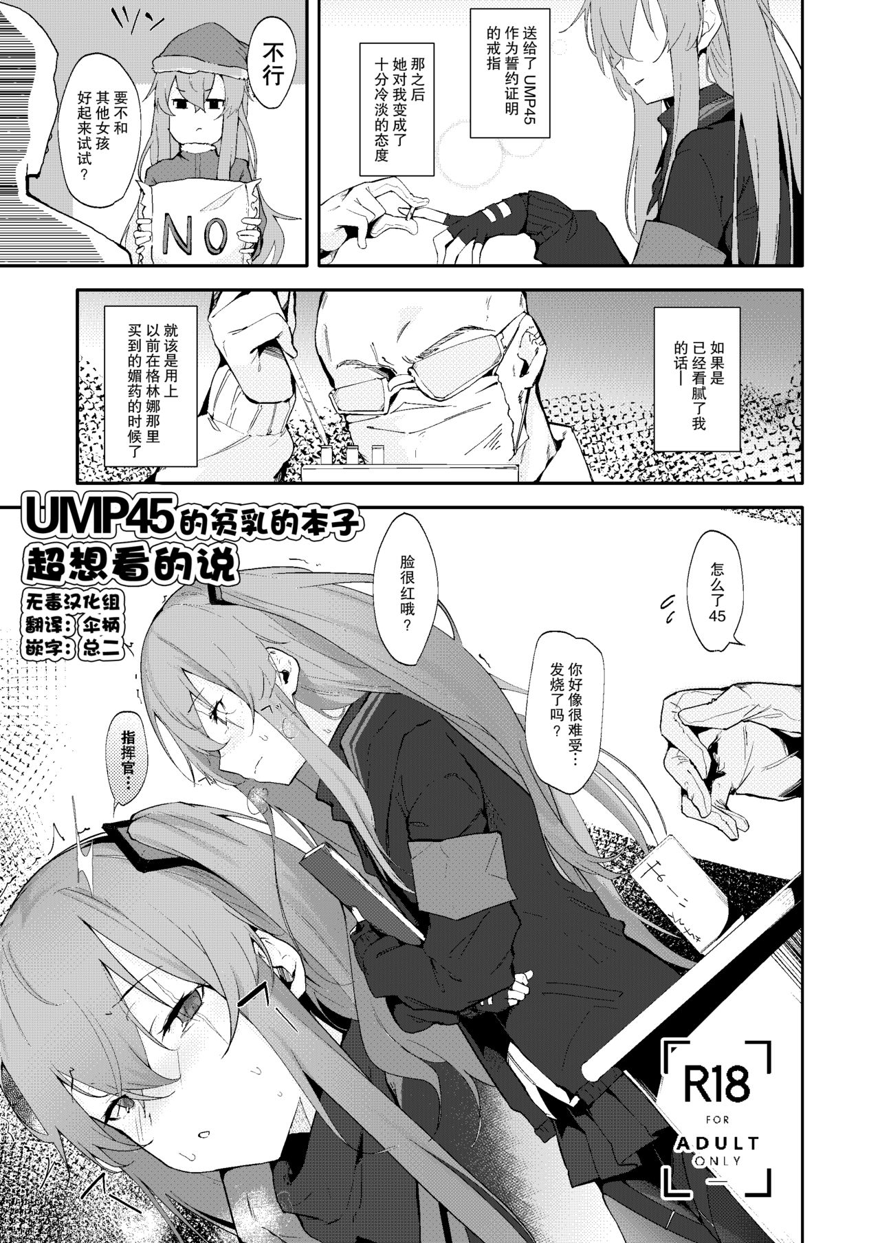 (C95) [GreenHouse (Uno Ryoku)] UMP45 no Chippai ga Mitakunaru Hon | UMP45的贫乳的本子超想看的说 (Girls Frontline) [Chinese] [无毒汉化组] page 1 full