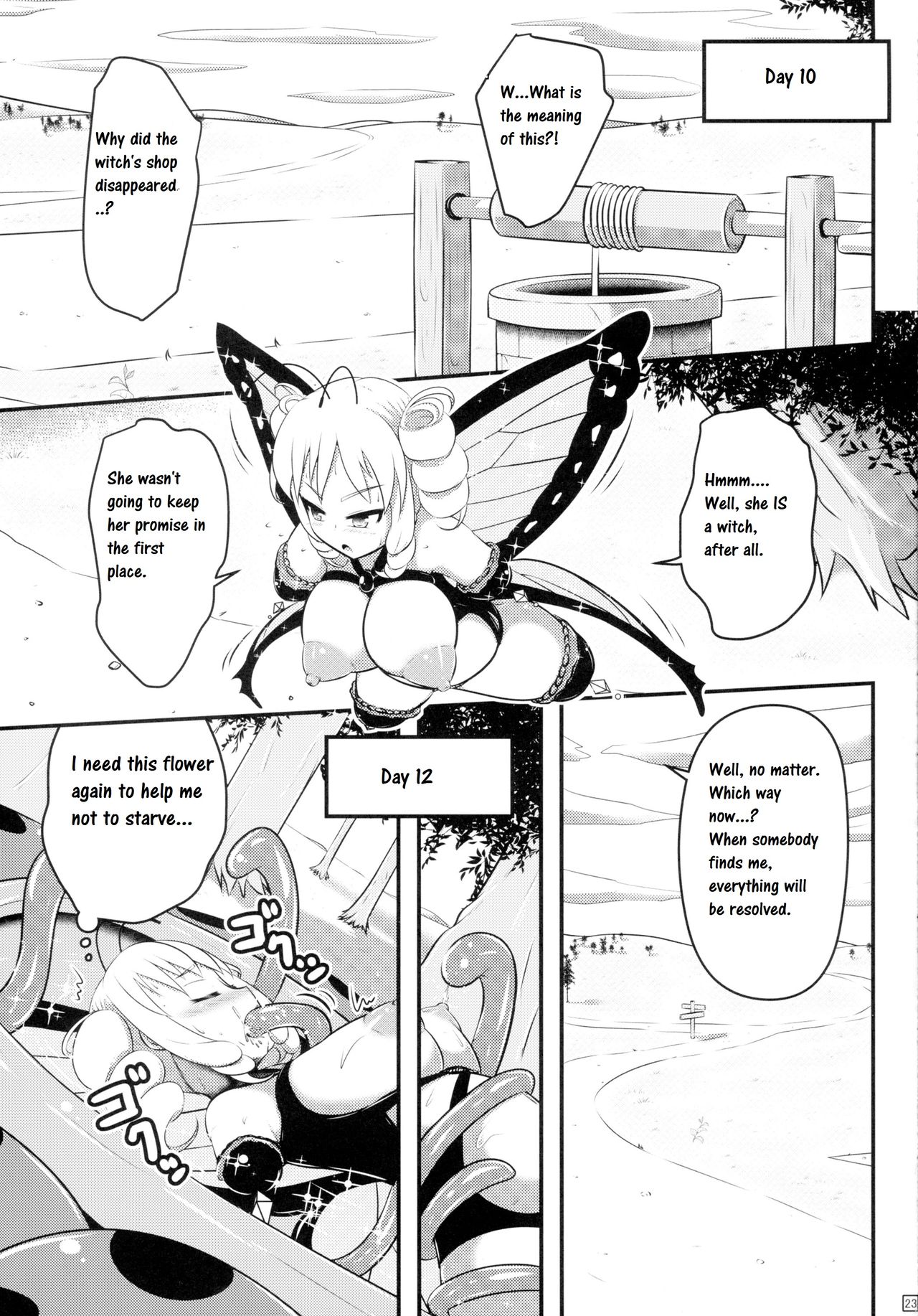 (C89) [Shiroi Shinoshino (Shinoda Kazuhiro)] Chou ni Sareta Daruma Hime no Owaranai Funnyuu Sanran [English][CrowKarasu] page 25 full
