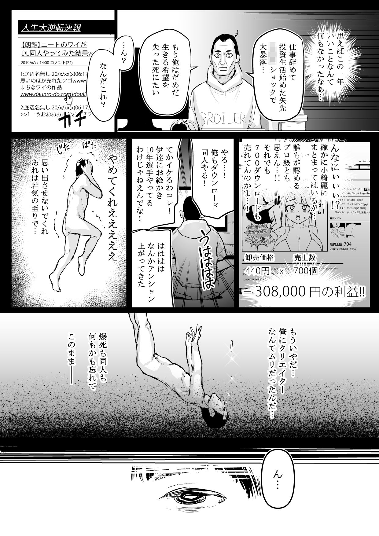 [Yachou (Bloiler Yachou)] [Jitsuroku!] DL Doujin ga Urenasasugite Kusogaki ni Natte Shimatta Otoko page 10 full