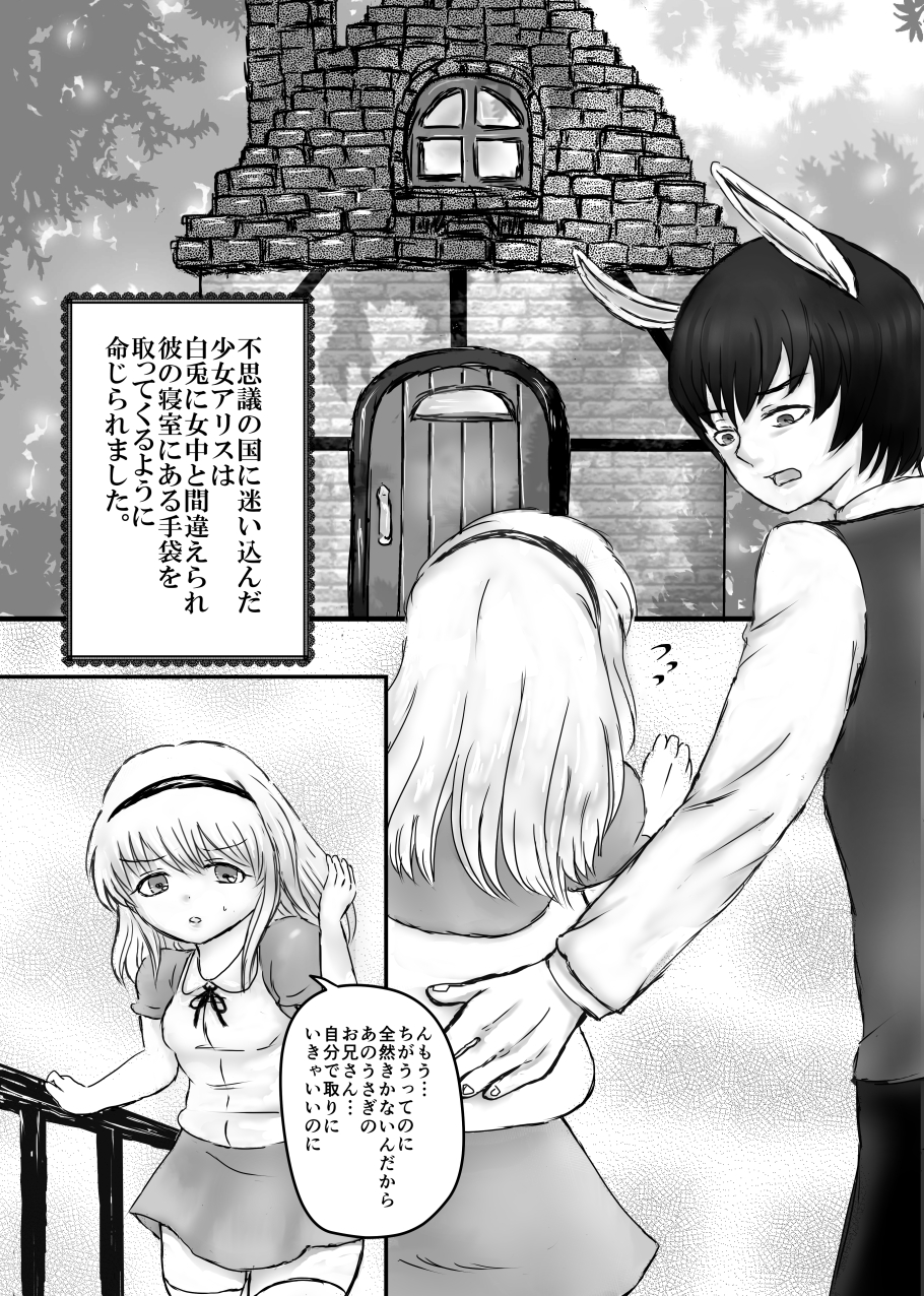 [Hatomame Coffee (Mame Hikouki)] Futanari Alice to Shiro Usagi Oniisan no Aru Hirusagari no Dekigoto [Digital] page 3 full