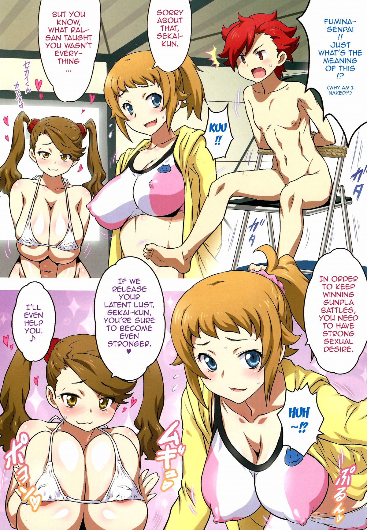 (C87) [Yorokobi no Kuni (JOY RIDE)] Yorokobi no Kuni Vol. 24 Houkago wa Nikudan Battle | After School Human Bullet Battle (Gundam Build Fighters Try) [English] [Doujin-Moe] page 2 full